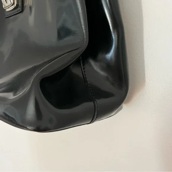 Nardelli Genuine Leather Tote Black Patent Handbag Made in Italy Satchel